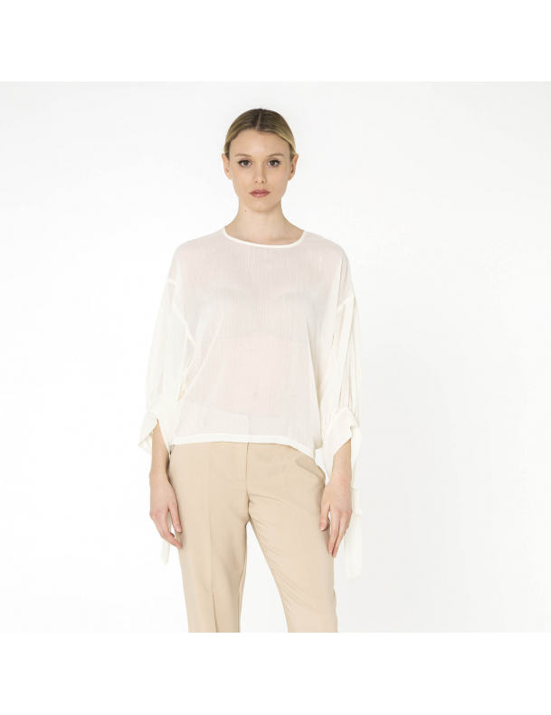 Crepon blouse with lurex