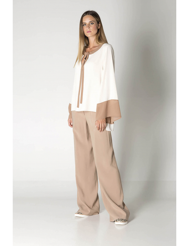 Palazzo trousers in viscose blend
